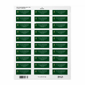 Étiquette Noël Simple Nom de script Rustique Green Adresse (Feuille entière)