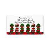 Étiquette Noël Six Chiots du laboratoire de chocolat (Devant)