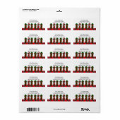 Étiquette Noël Six Chiots du laboratoire de chocolat (Feuille entière)