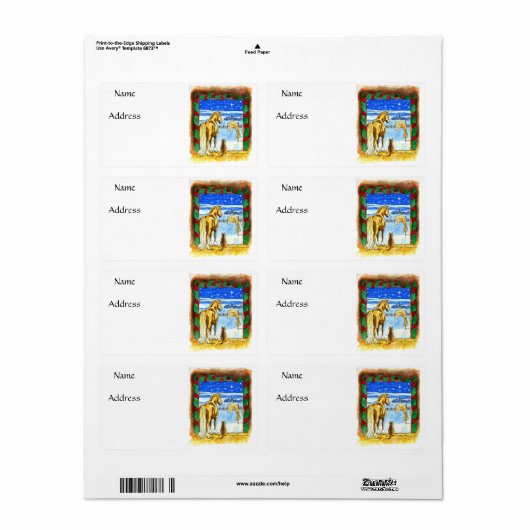 Étiquette Noël stable (Feuille entière)