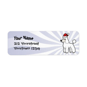Étiquette Noël standard/coupe de chiot caniche de
