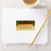 Étiquette Noël traditionnel Plaid Xmas Adresse de retour (En situation)