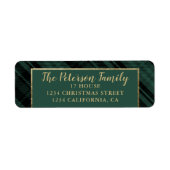 Étiquette Noël traditionnel rustique vert et doré (Devant)