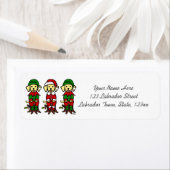 Étiquette Noël Trois Chiots du Laboratoire Jaune (En situation)