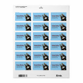 Étiquette Noël Tuxedo Cat Reindee (Feuille entière)