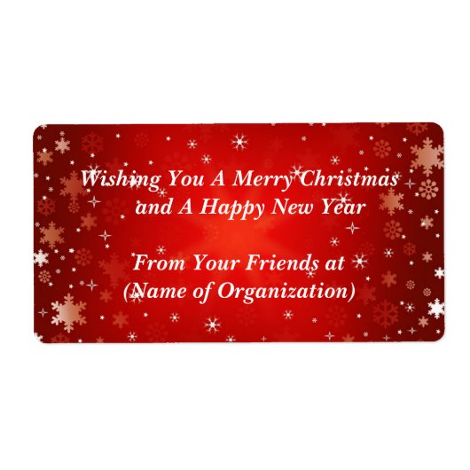 Étiquette Noël, Vacances, Mariage Personnalisé (Devant)