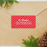 Étiquette Noël Vacances Simple Rouge rayé Minimaliste<br><div class="desc">Ce design comprend Noël vacances simple rouge mignon, bandes de vacances festives rayées, minimaliste simple, simple, joyeux rouge brillant, autocollant d'adresse de retour de Noël vacances vacances Noël, nom de famille étiquette, enveloppe de voeux de Noël sceau, autocollant de Noël étiquette, simple adresse de retour simpliste, typographie de script de...</div>