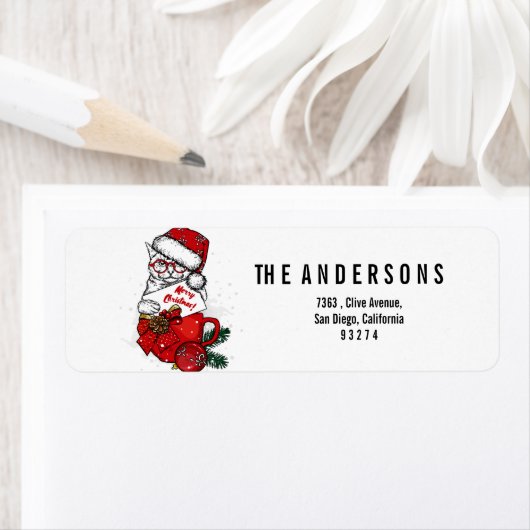 Étiquette Noël vintage (En situation)