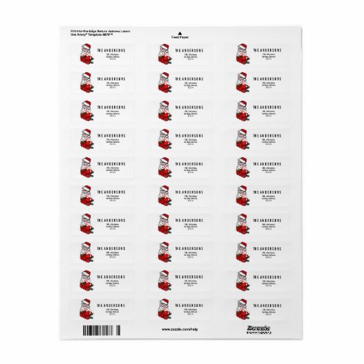 Étiquette Noël vintage (Feuille entière)