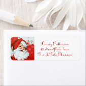 Étiquette Noël vintage rétro Père Noël (En situation)