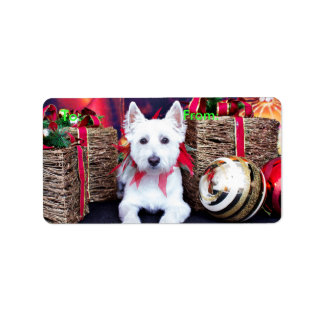 Étiquette Noël - Westie - Bella