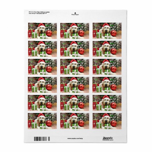 Étiquette Noël - Wheaten Terrier - Bailey (Feuille entière)