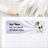 Étiquette Noël Wire Fox Terrier (En situation)