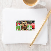 Étiquette Noël - Yorkie - Sunny (En situation)