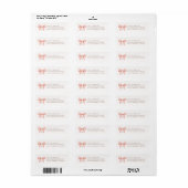 Étiquette Nœud aquarelle rose blush monogramme (Feuille entière)