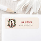 Étiquette Noeud rouge crêpe de fer Noël (En situation)