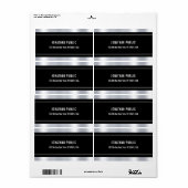 Étiquette Noir Argent Modèle Élégant Moderne Glamour (Feuille entière)