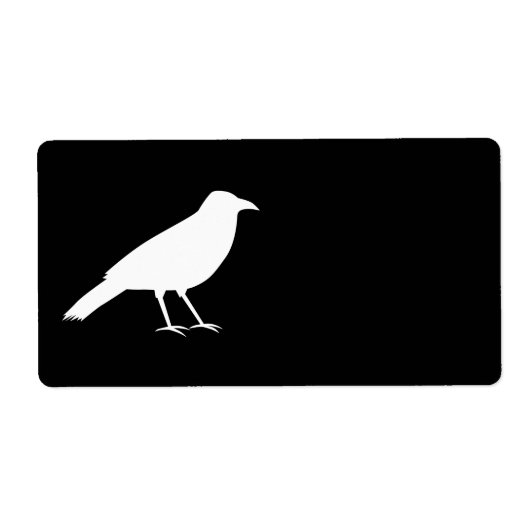 Étiquette Noir avec un Corbeau Blanc. (Devant)