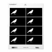 Étiquette Noir avec un Corbeau Blanc. (Feuille entière)