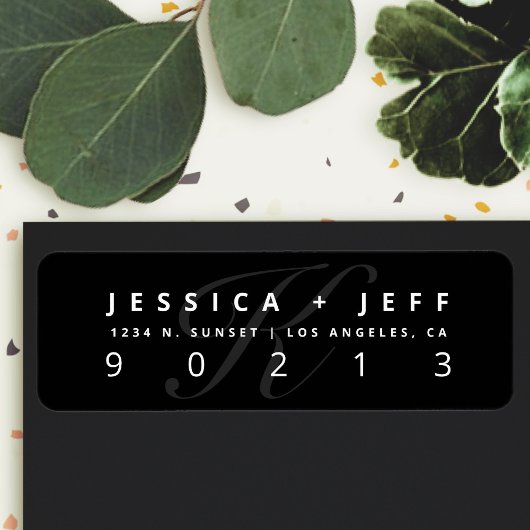 Étiquette Noir & Blanc | Adresse de retour