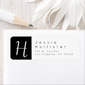 Étiquette Noir & Blanc | Adresse de retour (En situation)