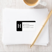 Étiquette Noir & Blanc | Adresse de retour classique (En situation)