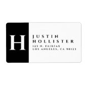 Étiquette Noir & Blanc | Adresse de retour en gras classique (Devant)