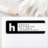 Étiquette Noir & Blanc | Adresse de retour moderne (En situation)