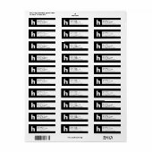 Étiquette Noir & Blanc | Adresse de retour moderne (Feuille entière)