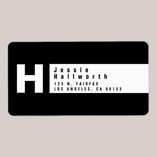 Étiquette Noir & Blanc | Adresse de retour moderne
