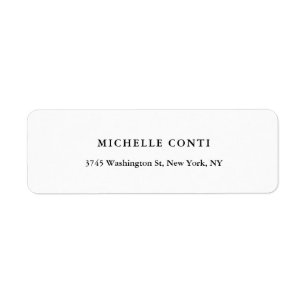 Étiquette Noir & blanc classique élégant minimaliste
