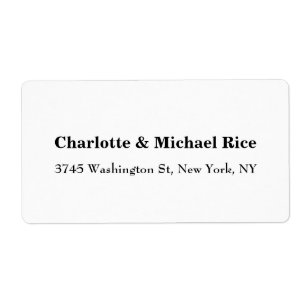 Étiquette Noir Blanc Classique Gras Texte Élégant Famille