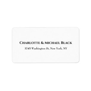 Étiquette Noir Blanc Classique Minimaliste Élégant Famille