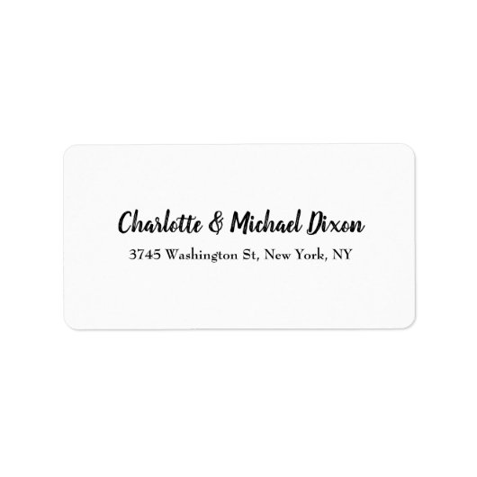 Étiquette Noir Blanc Classique Style élégant Nom de famille  (Devant)