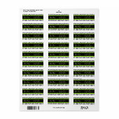 ÉTIQUETTE NOIR BLANC JAUNE DOMMASQUE VERT (Feuille entière)