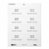 Étiquette Noir & blanc minimaliste Plain moderne (Feuille entière)