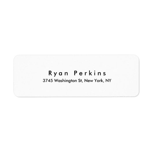 Étiquette Noir & Blanc Moderne Élégant Professionnel Profess (Devant)