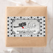 Étiquette Noir Blanc Moderne Super Stars Avec Amour fait par (En situation)