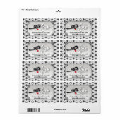 Étiquette Noir Blanc Moderne Super Stars Avec Amour fait par (Feuille entière)