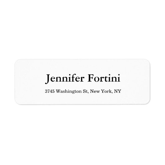 Étiquette Noir & Blanc simple et élégant (Devant)