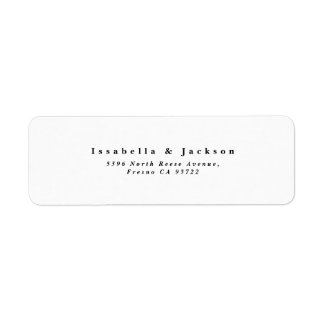 Étiquette Noir & blanc Simple Minimaliste Chic Mariage Étiqu