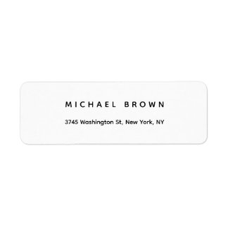 Étiquette Noir Blanc Unique Classique Élégant Plain