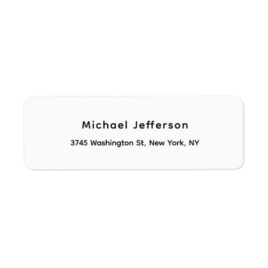 Étiquette Noir Blanc Unique Classique Élégant Plain (Devant)