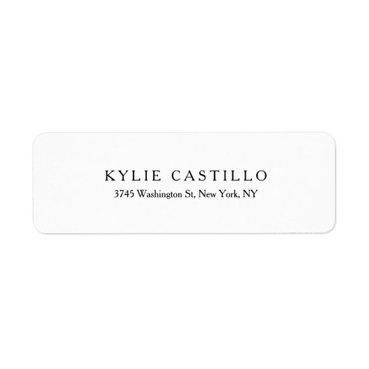 Étiquette Noir blanc Unique Classique Professionnel (Devant)