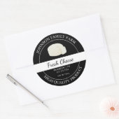 Étiquette noir de fromage frais de ferme (Enveloppe)