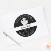 Étiquette noir de lait frais de ferme (Enveloppe)