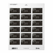 Étiquette Noir Denim & Diamonds Glam Parti de la Couronne Fa (Feuille entière)