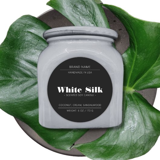 Étiquette noir emballage de produit de bougie