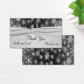 Étiquette Noir et Argent Snowflakes Wedding Favor (Bureau)