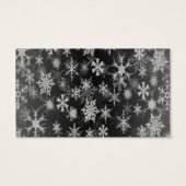 Étiquette Noir et Argent Snowflakes Wedding Favor (Dos)